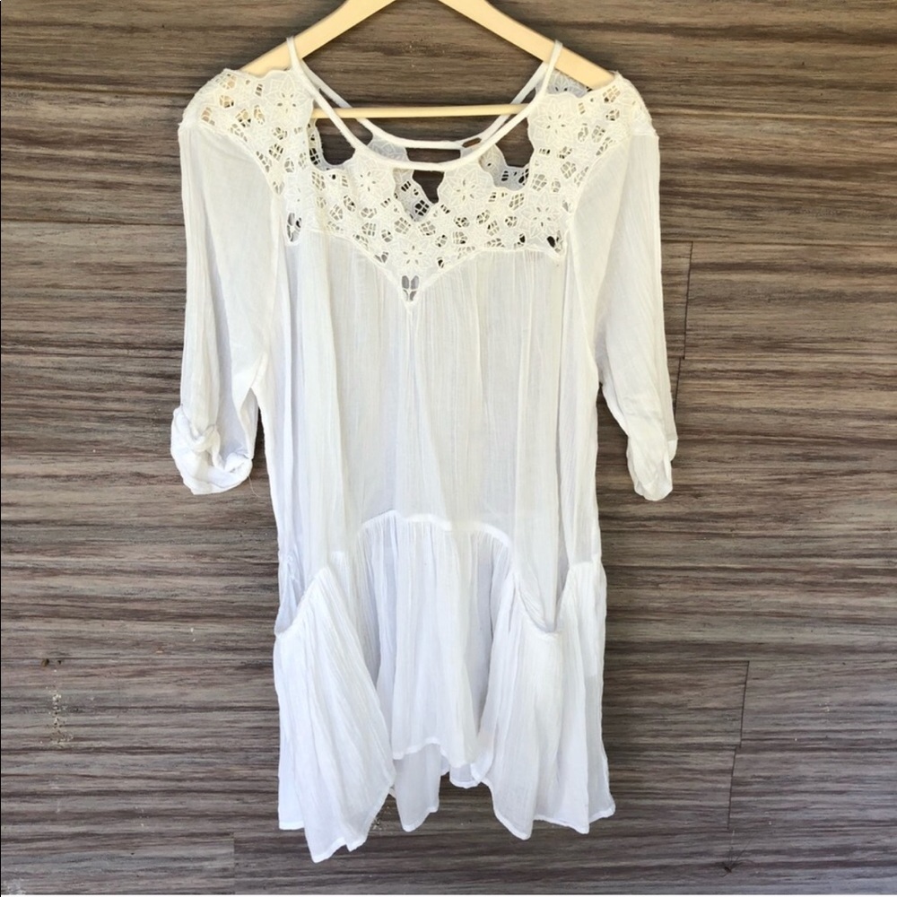 🛍closet closing🛍 free people white pocket tunic - Picture 2 of 8